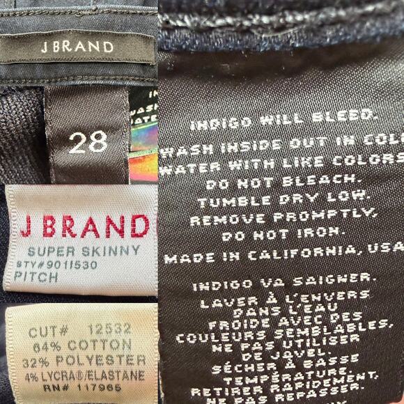J Brand Super Skinny Ankle Jegging Jeans size 28 Pitch - Picture 13 of 14